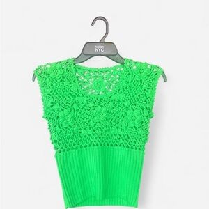 Green Crochet Women's Top